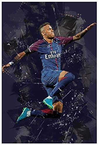 5D Diamant Painting Set FüR Erwachsene Und Kinder Fußballspieler Fußballspieler Neymar JR Poster DIY Diamond Painting Kristall Strass Diamant Stickerei GemäLde 11.8x15.7(30x40cm) Kein Rahmen