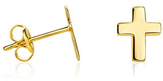 Ohrstecker 14 Karat 585 Kleine Kreuz Ohrringe Gelbgold Italienisch Ohrschmuck