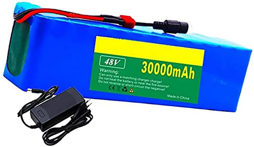 Pacco Batteria Al Litio 48 V 30 Ah, Batteria Agli Ioni Di Litio Per E-Bike 13S3P, Batteria Al Litio, Per Biciclette Elettriche, Scooter, Con Caricabatterie 54.6V 2A 48V 30Ah,Xt60