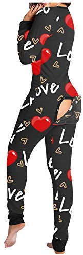 Kobilee Pigiama Donna Sexy Hot per Sesso Aperto Cotone Invernale Pigiama Intero Caldo Lungo Lovable Pile Elegante Morbido Manica Lunga Abbigliamento da Notte Lingerie Curvy Felpato