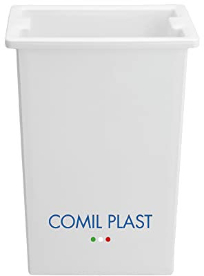 Comill Plast | Portafiori in plastica per Vaso da cimitero Rettangolare Colore Bianco, Altezza 16 cm, Lati 10 cm x 6 cm