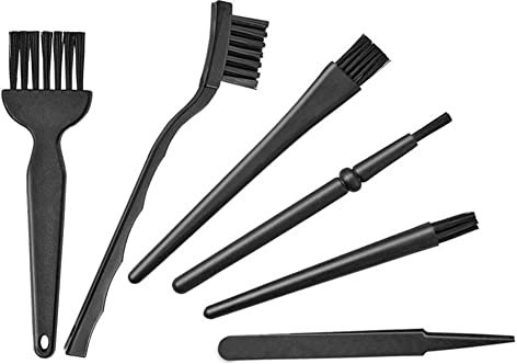 Antistatische Bürsten für PC,6-in-1-Bürstenset mit PP-Griff in tragbarer Größe und Pinzette | Fit für Computer, PC, Tastatur, Laptop, Bildschirm, Elektronik, Kamera, Objektiv, Telefon, Auto