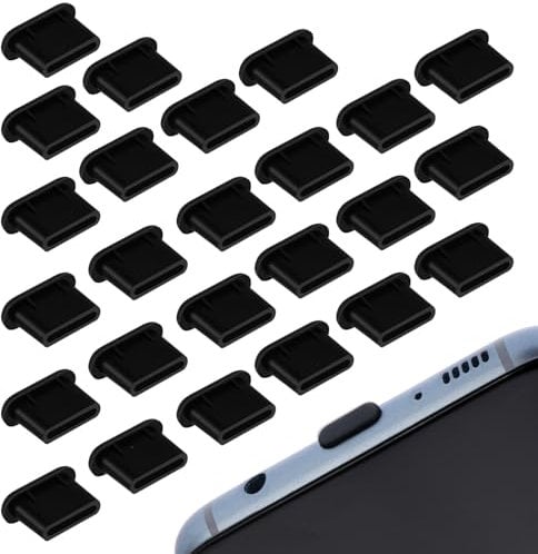 TIESOME 25 Stück Handy Staubstecker, Silikon USB C Staubschutz Telefon Ladeanschluss Abdeckung, Kompatibel mit Meiste Typ-C Handy Und Tablet Phone Zubehör Must Have