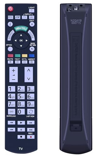 GOUYESHO N2QAYB000715 Télécommande de Rechange pour Panasonic Viera TV TX-L42ET50E TX-L42ETW50 TX-L55DT50Y TX-L55WT50B TX-P42ST50Y TX-P42STW50 TX-P50ST50E TX-P50ST50Y TX-P65STW500 Couleur : Noir