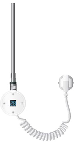Luxebath Elemento Calefactor Eléctrico 1200W de Acero Inoxiable Blanco para Radiadores, con Termostato, Control de Temperatura, Temporizador, Funcionamiento Táctil con Pantalla Digital, con Enchufe
