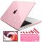 DONGKE Compatible with M4 MacBook Pro 14 inch Case 2024 2023 2021 A3112 A3401 A3185 M3 A2918 A2992 M2 A2779 M1 A2442 Pro Max with Touch ID, Plastic Hard Shell with Keyboard Cover, Bling Glitter Pink