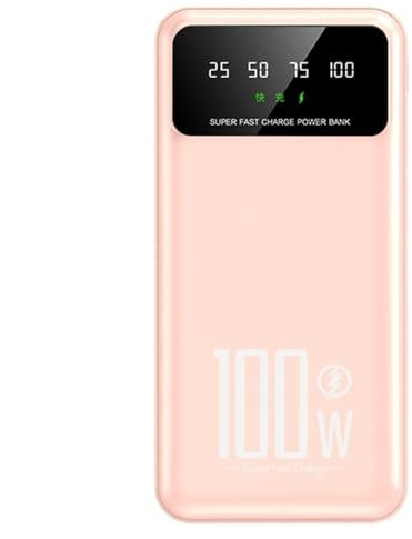 20000 mAh Power Bank 5 V/3 A USB/Micro/Typ-C Ausgang 100 W Schnellladegerät Externer Akku Heizweste Jacke Telefon (Size : Pink)