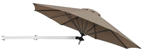 COSTWAY Ombrellone da Parete 250 cm, Ombrellone da Muro per Giardino con Angolo Regolabile, Parasole Esterno Pieghevole Anti UV, per Giardino, Balcone e Cortile (Marrone)
