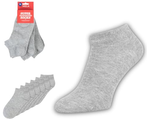 MELAWEAR Sneakersocken 6er  Pack · BIO Baumwolle Sneakersocken · Herren & Damen · Nachhaltig & nahtlos · Socken in Weiß Schwarz Grau