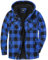 SwissWell Hommes Veste Chemise Épaissir Veste de flanelle à carreaux Doublure peluche Loisirs Doublé Sweat à capuche Hommes Polaire Hoodie Veste d'hiver avec poches(Bleu marine-L)