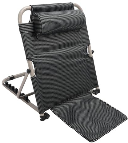 HURRISE Dossier de Lit Relevable avec Oreiller Réglable, Fauteuil Inclinable à 6 Niveaux pour Femmes Enceintes âgées, Tube en Acier Inoxydable, Portable pour Chambre à Coucher, canapé