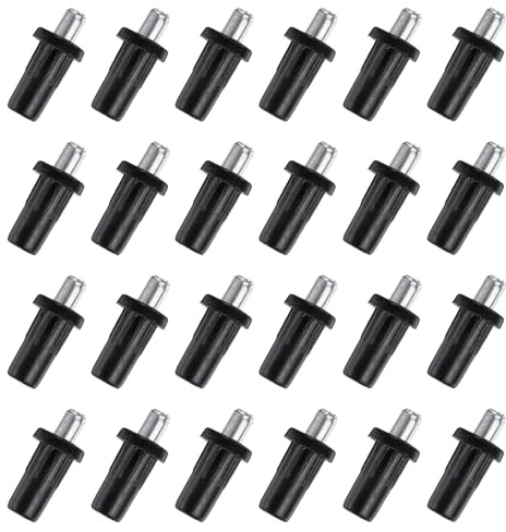 QUARKZMAN 24Pz 7,5mm Armadio Porta Riparazione Perni Perni Mobili Nero | Perni Molla Ferro Asse Caricato, Ammortizzatore Sostituzione, Porta Pannello Connettore, per Persiana Cucina, Plastica