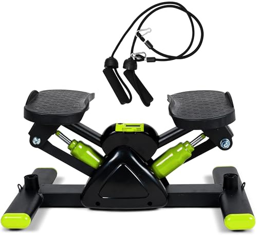 Leikefitness Stepper für Übungen, Mini-Treppenstufen, Cardio-Trainingsgeräte, Twist-Treppenstepper mit Widerstandsbändern, Aufwärts-Bewegung für Ganzkörper-Trainingsgeräte für Zuhause (rot) (grün)