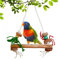 Idezek Vogelschaukelspielzeug aus, Vogelsitzspielzeug, Vogelspielzeug aus Naturholz, Metallhaken-Design, Vogelschaukel-Spielzeug, praktisch für Sittiche, mittelgroße Papageien, Wellensittiche,