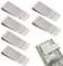 6-Piezas de acero inoxidable para dinero en efectivo, billetes, tarjetas, documentos, notas, tarjetas de visita, tarjetas de crédito, plata, Slim Money Clip