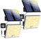 Solarlampen für Außen, Solarleuchte mit Bewegungsmelder,3000K Solar Strahler IP65 Wasserdichte Solar-Split Wandleuchte mit 5m Kabel für Garage, Garten, Hof, Stufen, Haustüren, Rasen-2 Stück