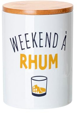 Fabulous Keramiktopf mit Deckel Bambus - Wochenende mit Rum Abend Apéro Rom - 739 ml (25 oz) - Topf