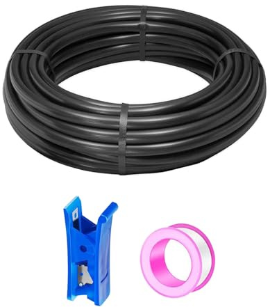 HAXIHA Noir 10 Meter Tuyau Pneumatique Polyuréthane PU Air Kit 10mm OD x 6.5mm 32.8ft ID Tuyau Air Comprimé Peut Etre Utilisé pour Les Compresseur Outils Pneumatiques