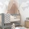 Jumuao Baby Baldachin Betthimmel,Sterne Betthimmel Babybett,Madchen Jungen Kinder Moskitonetz Baldachin,Betthimmel für Mädchen Moskitonetz, für Mädchen Bett Zimmer Dekoration,Höhe 240 cm (Beige)