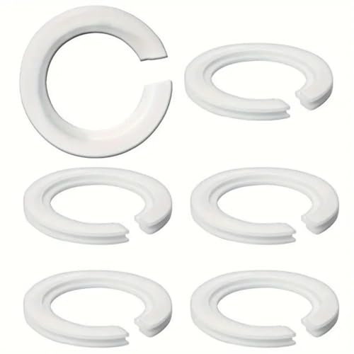 6Pcs Lampshade Reducer Ring, E27 to E14 Lampshade Reducer Ring, Light Shade Adapter Ring, Plastic Lamp Shade Ring Converter, for Support Lamp Shade with Duplex Ring Fitting (White)