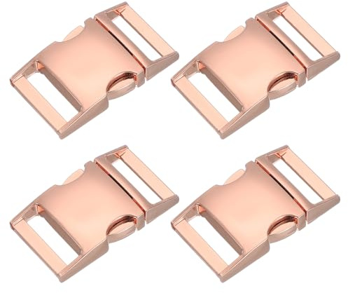 PATIKIL Metallschnalle, 4er-Pack Schnellverschlussclips für Gepäckgurt Riemen Rucksackgurt(1,2 x 2, Roségold)