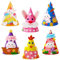 COSORO 6pcs Easter Crafts Party Hats for Kids,Adults,Funny Bunny Chicken Carrot Egg Hat Novelty Cone Paper Hats,Creative Activities DIY Festive Hat for Easter Decorations Party Favors