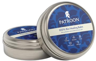 Patroon | 120g Bio Balsam für Hunde & Katzen | Pfoten-, Haut- & Nasenpflege | Natürliche Inhaltsstoffe mit Bienenwachs, Propolis, Honig, Mandel- & Olivenöl | Pflegend & Sanft