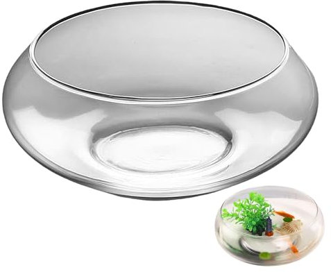 Aquarium en Verre Vase - Pot pour Hydroponie et | Bol en Verre Transparent, Large et Rond pour Décoration Florale d'Intérieur, Pièce Maîtresse, Mariage, Maison et Événements