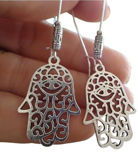 ASAI Lange Ethno Fatimas Hand Hamsa Ohrringe mit Verzierung