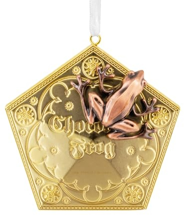 Hallmark Harry Potter Premium Metal Ornament, Tree Decoration, Chocolate Frog Box, Collectible, Gold