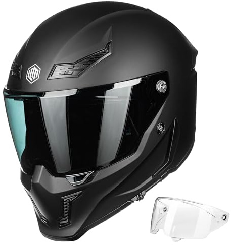 ILM Casco Moto Integrale per Uomo e Donna DOT ECE22.06 con Doppia Visiera Pinlock Modello MF509