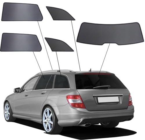 SunClip Sicht- & Sonnenschutz passgenau | kompatibel mit Mercedes C-Klasse W204 Kombi 2007-2014