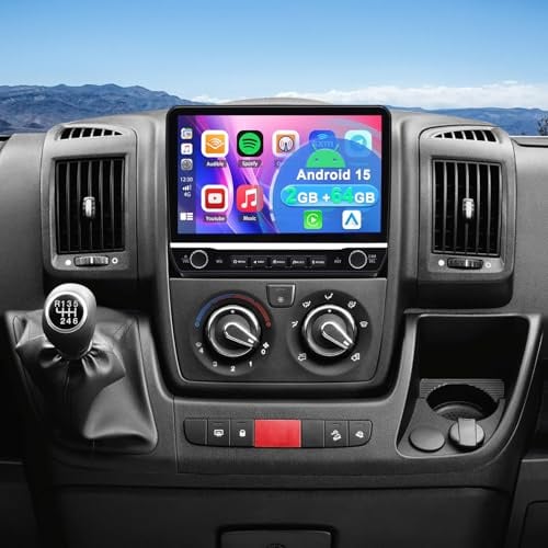 Android 15 Autoradio für FIAT Ducato Peugeot Boxer Citroën Jumper 2006-2023 | 2+64G 10 Zoll Touchscreen Auto Stereo Display Player Radio GPS Navigation Head Unit mit Carplay Android Auto FM RDS SWC DAB+
