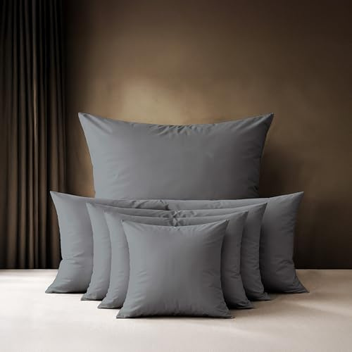 Lavea® 1 Kissenbezug 40x60 cm - Mittelgrau | 100% Baumwolle, Atmungsaktive, Reißverschluss, hautfreundlich, pflegeleicht, OEKO-TEX STANDARD 100 zertifiziert