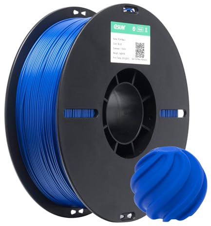eSUN PLA-Filament, 1,75 mm, PLA-Basismaßgenauigkeit +/- 0,05 mm, 1 kg Spule (1 kg), Speedy-Filament für 3D-Drucker, Blau