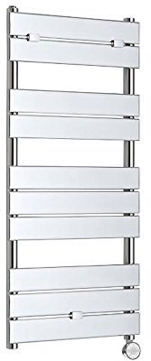Milano Lustro 400W Chrome Flat Panel Electric Heated Towel Rail - 1000mm x 450mm
