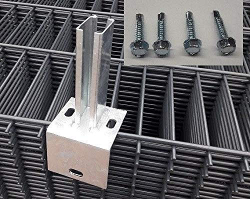 Winkel Bodenplatte Fußplatte Bodenplatte Fußplatte Adapter Verzinkt Doppelstabmattenzaun Pfostenträger 40x60 Zaun Zaunzubehör Zaunpfosten Zubehör Pfostenzubehör