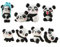 LHKJ 1 Set mit 8 Mini-Tieren, Panda, Dekoration, niedliches Spielzeug, Figuren, Dekoration, DIY, Gartenarbeit