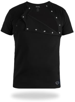 Bonding Shirt Männer – Bonding Top für Papa, Haut-an-Haut Kontakt mit Baby | Bonding-Shirt für Männer aus weicher Baumwolle mit Elasthan für Känguru-Methode und Haut-zu-Haut-Kontakt mit Neugeborenen