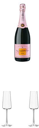 Veuve Clicquot Brut Rosé Champagner 0,75 Liter + Stölzle Power Champagnerkelch 1 Stück - 1590029 + Stölzle Power Champagnerkelch 1 Stück - 1590029