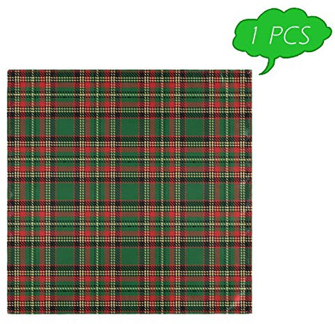 CaTaKu Servietten, kariert, Cocktail-Servietten, grünes Schottenmuster, waschbar, wiederverwendbar, für Party, Zuhause, Küche, Dekoration, 50,8 x 50,8 cm Casual 20 x 20 Multi4