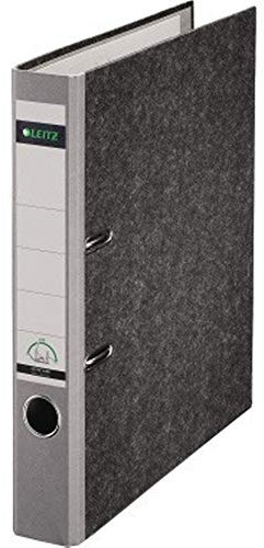 Leitz Qualitäts-Ordner, das Original, Klimaneutral, DIN A4 Aktenordner schmal, 5 cm breit, Wolkenmarmor-Papier, Recycling-Ordner, Blauer Engel, Mit 180° Mechanik, Höchste Stabilität, Grau, 10505085