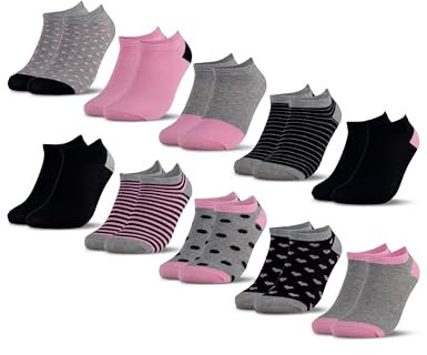 Occulto Calzini Corti per Bambino e Bambina pacco da 10 (modello: Mikl) Rosa 27-30