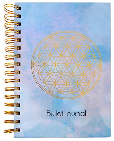 ewtshop® Journal Blume des Lebens, DIN A5, 216 gepunktete Seiten, Spiralbindung, Notizbuch,
