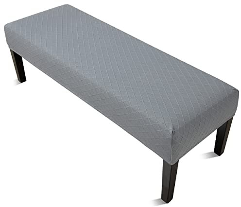 YISUN Universal-Bezug für Esszimmer-Bank, Elastisch Jacquard Dining Bench Cover für Esszimmer, Abnehmbar Bezug für Esszimmerstuhl Esszimmer (hellgrau)