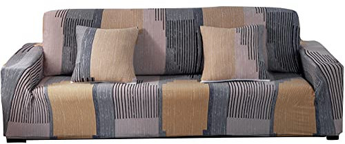 ARNTY Copridivano Elasticizzato 1/2/3/4 Posti,Estensibile Copri Divano Letto,Moderno Fodere Copridivani Elastico Fodera Protettiva(Colorato-Linee, Copridivano 1 Posti:90-140cm)