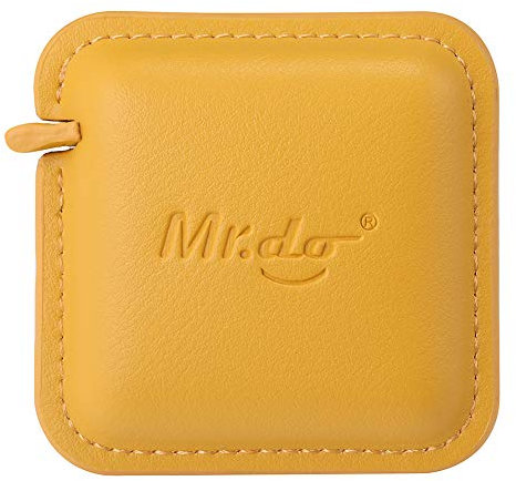 Mr.do Maßband Schneidermaßband Bandmaß 200cm / 79in Automatisch Einziehbar Körper Körperumfang Nähen Schneider Nähzubehör PU Leder (Gelb)