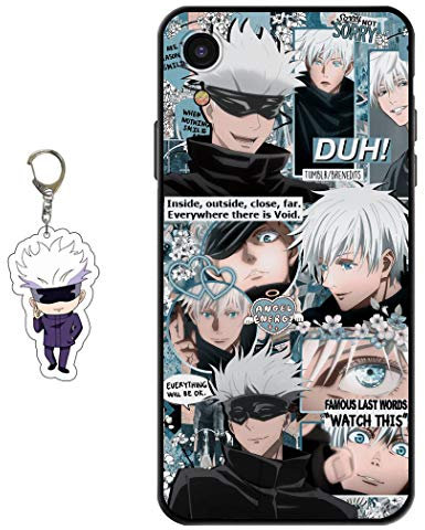 Staremeplz Compatible with iPhone XR Case Anime Design [With Figure Keychain], Soft Silicone Flexible TPU Animation Phone Case for iPhone XR