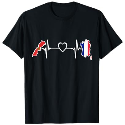 Drapeau France Maroc - Battement de coeur France Maroc T-Shirt