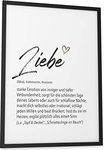 Papierschmiede® Herz Definition: Liebe, DIN A3 (ca. 30x42 cm), Poster für Wohnzimmer, Schlafzimmer, Wandbild Wanddeko Geschenk Geburtstag Jubiläum - ohne Rahmen